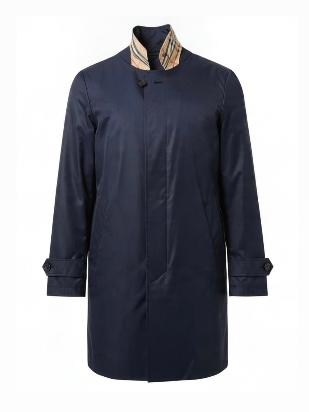 Burberry Water Resistant Packable Jacket Men’s L Tg. 52 Navy With Collar Check