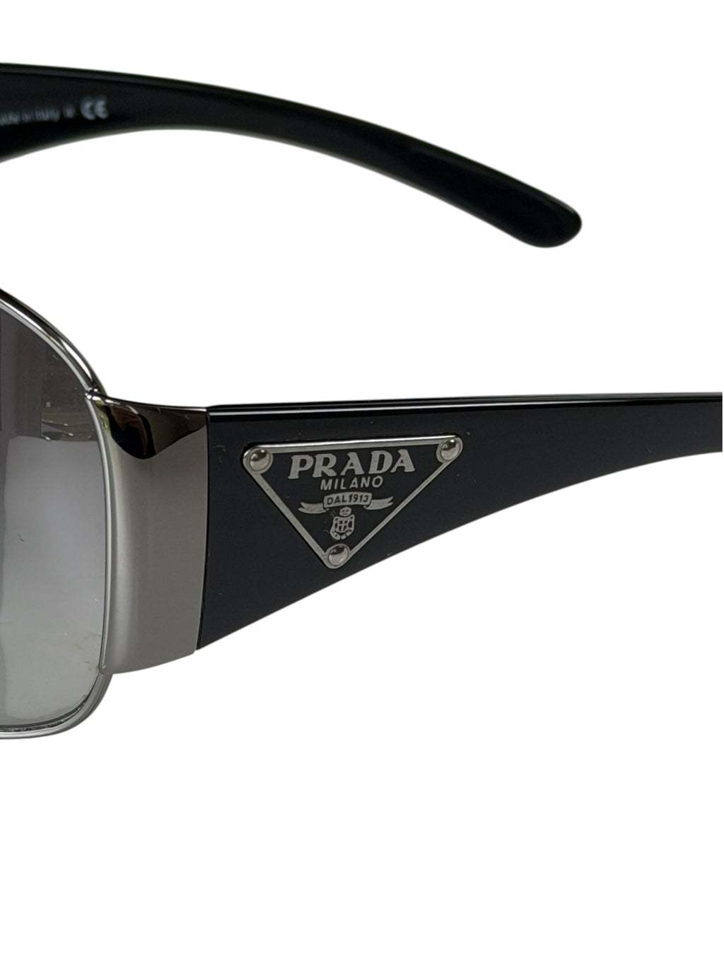 Prada Shield Mask Sunglasses Wrap With Icon Triangle Logo SPR 57L.