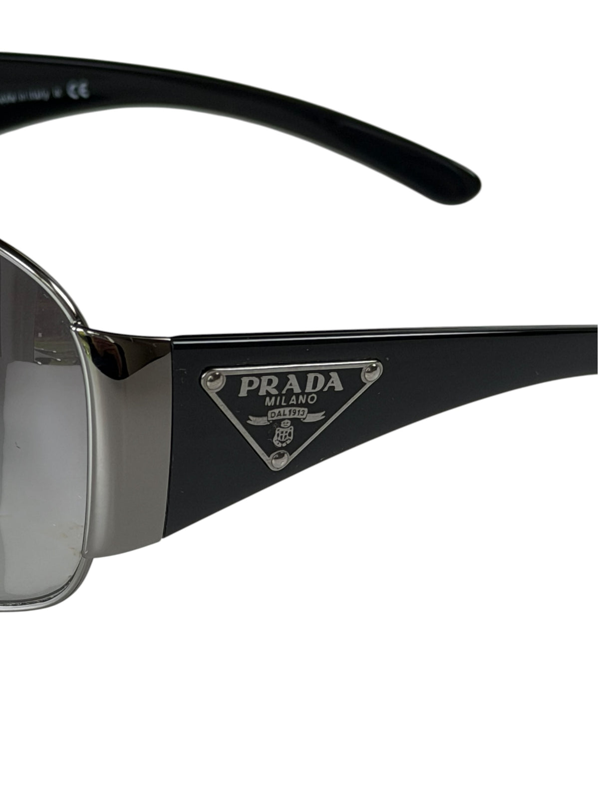 Prada Shield Mask Sunglasses Wrap With Icon Triangle Logo SPR 57L.