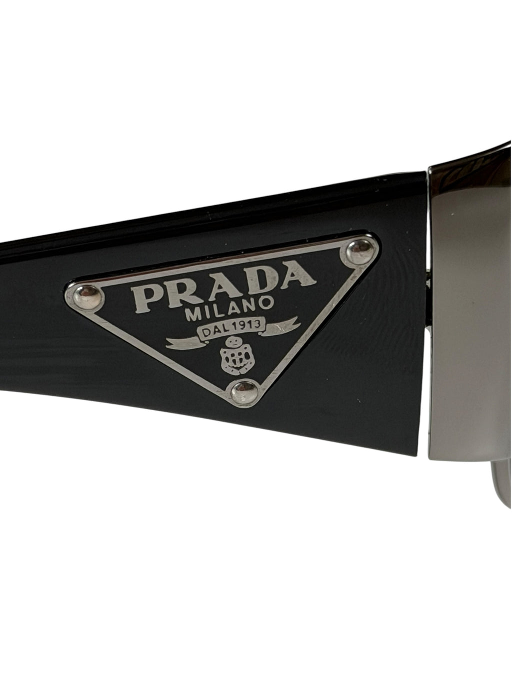 Prada Shield Mask Sunglasses Wrap With Icon Triangle Logo SPR 57L.