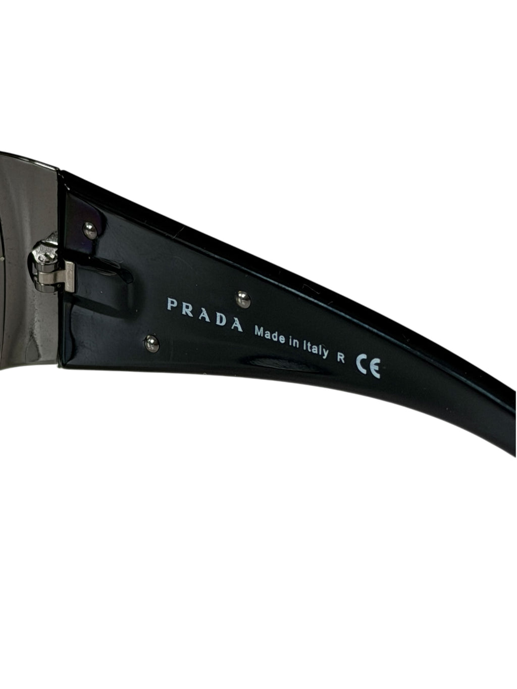 Prada Shield Mask Sunglasses Wrap With Icon Triangle Logo SPR 57L.