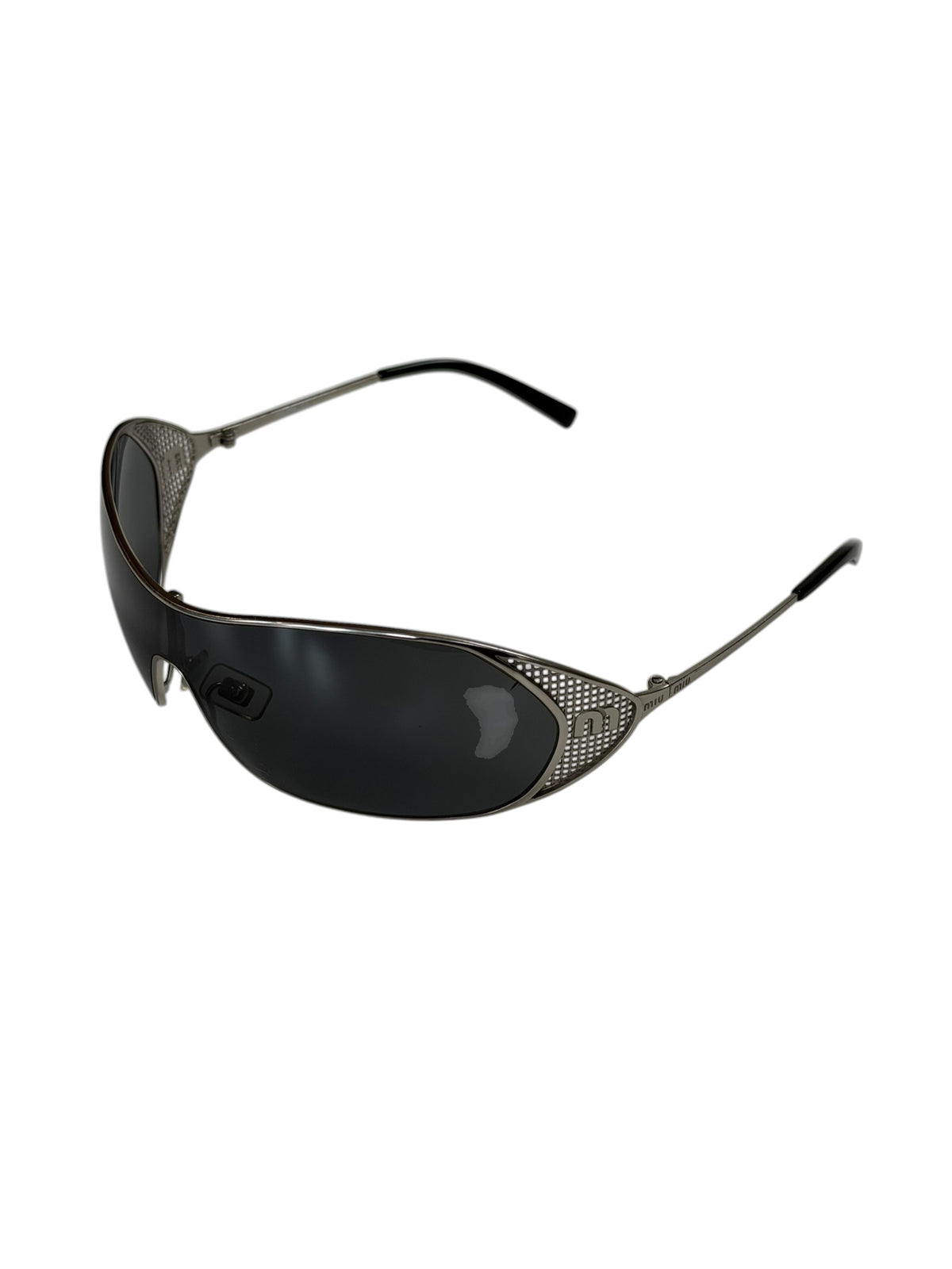 Miu Miu Vintage Metal Sunglasses Wrap Curved Frames Iconic Vintage