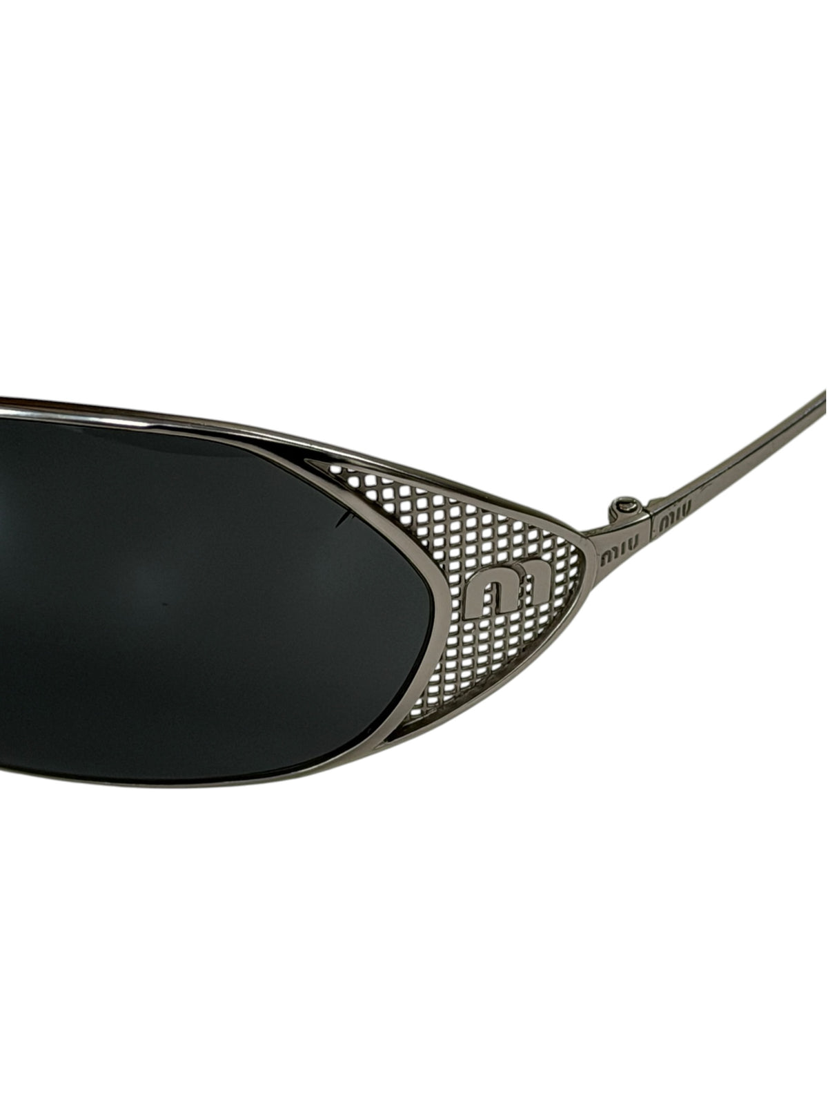 Miu Miu Vintage Metal Sunglasses Wrap Curved Frames Iconic Vintage