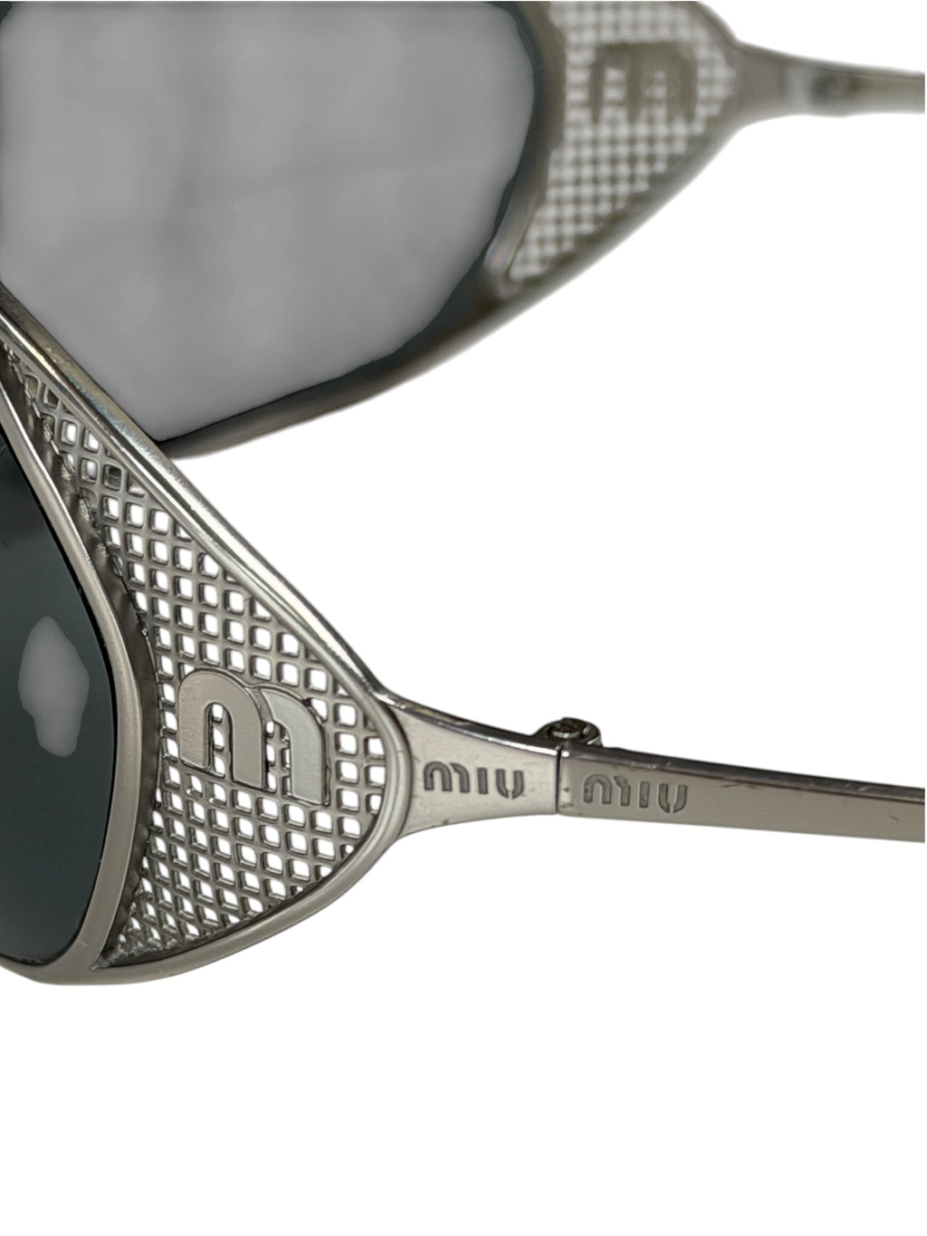 Miu Miu Vintage Metal Sunglasses Wrap Curved Frames Iconic Vintage