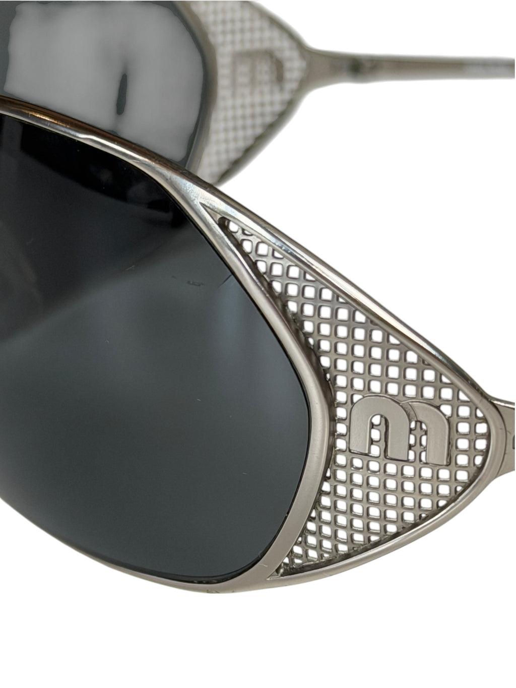 Miu Miu Vintage Metal Sunglasses Wrap Curved Frames Iconic Vintage