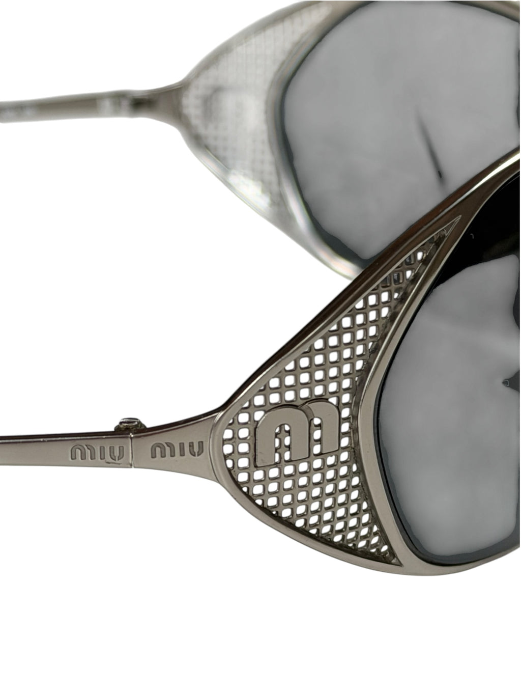 Miu Miu Vintage Metal Sunglasses Wrap Curved Frames Iconic Vintage