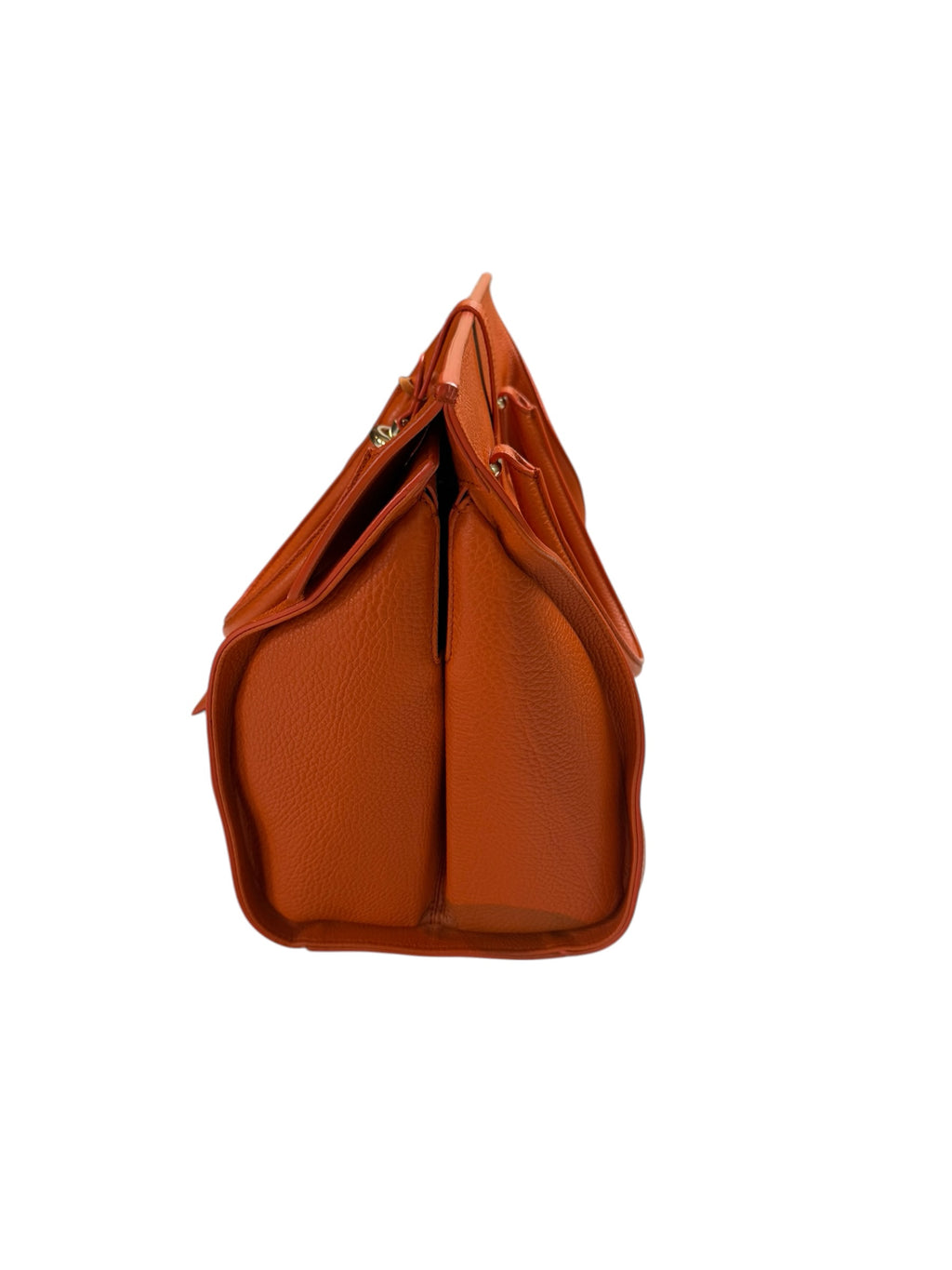 Balenciaga Grained Calfskin Tube Lock Handbag Bag In Orange