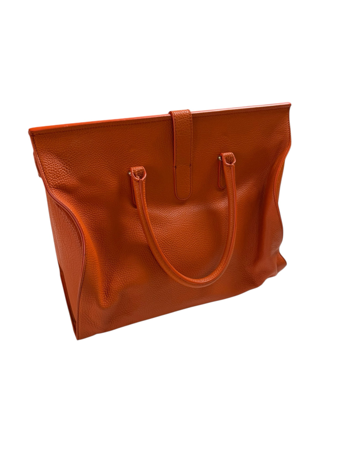 Balenciaga Grained Calfskin Tube Lock Handbag Bag In Orange