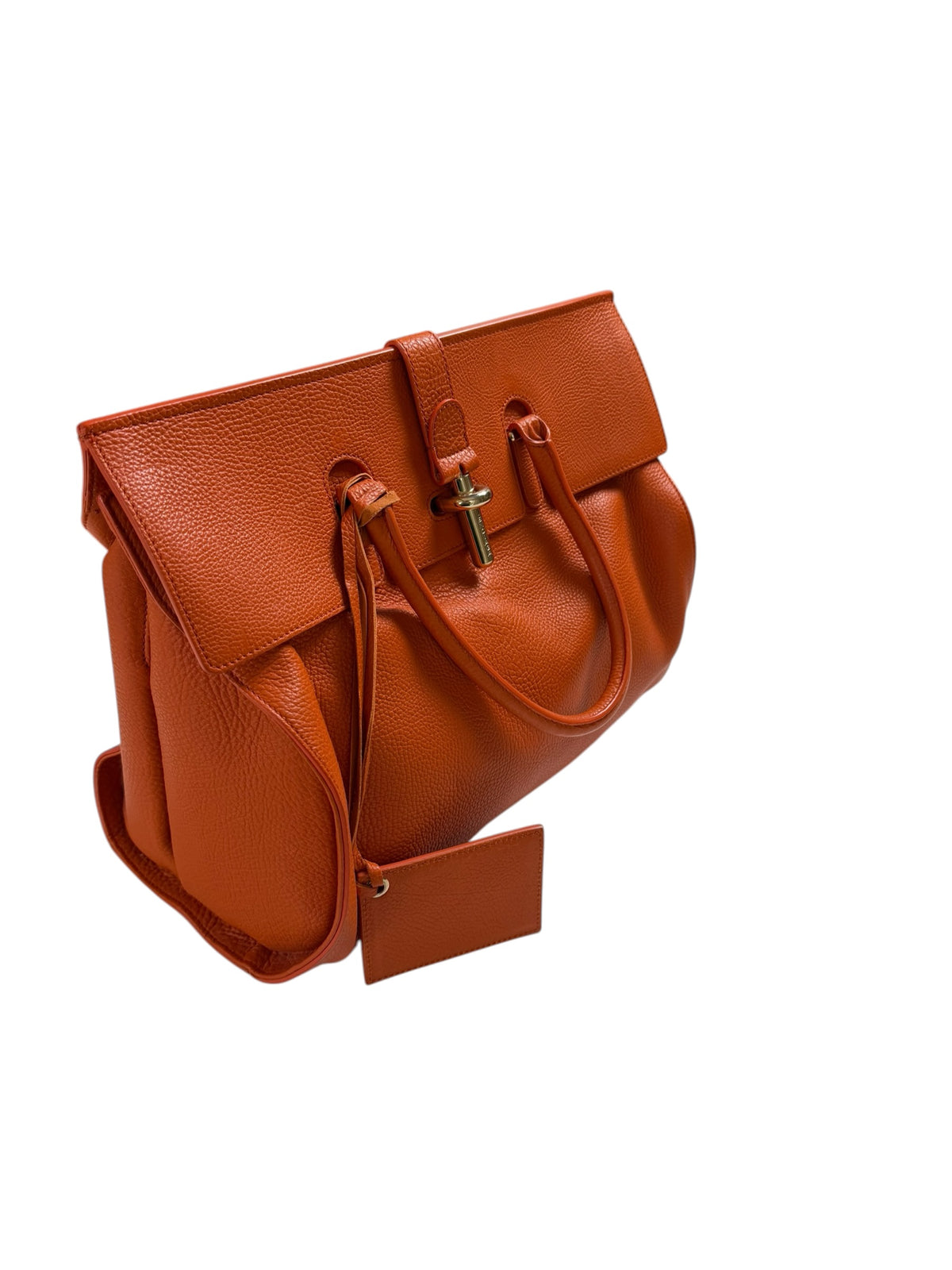 Balenciaga Grained Calfskin Tube Lock Handbag Bag In Orange