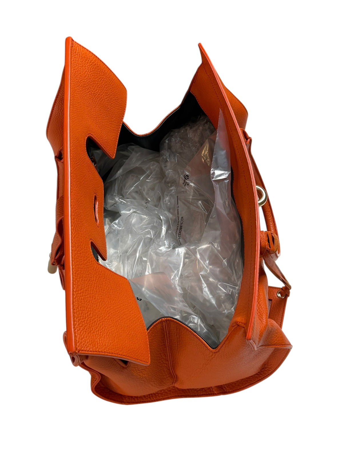 Balenciaga Grained Calfskin Tube Lock Handbag Bag In Orange