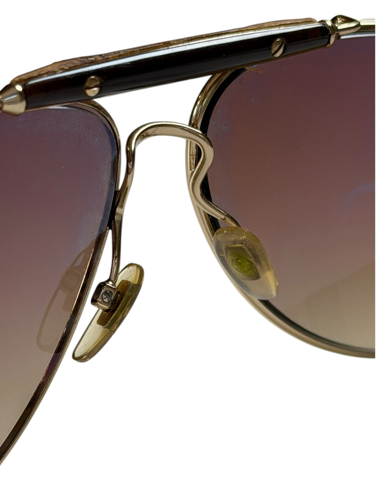 Gucci Teardrop Oval Aviation Bamboo Sunglasses