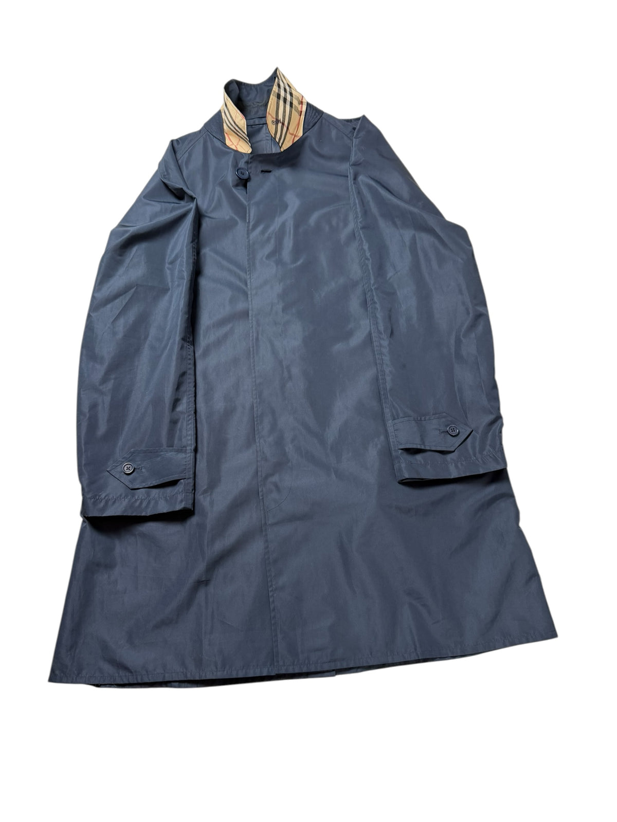 Burberry Water Resistant Packable Jacket Men’s L Tg. 52 Navy With Collar Check