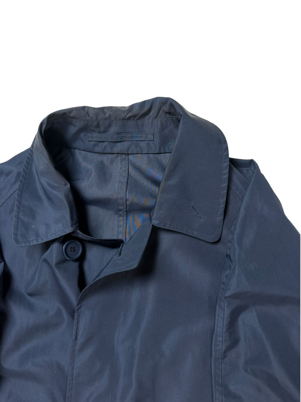 Burberry Water Resistant Packable Jacket Men’s L Tg. 52 Navy With Collar Check