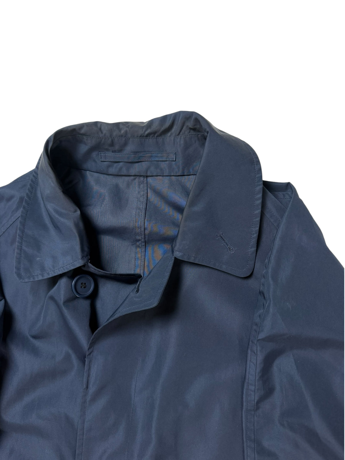 Burberry Water Resistant Packable Jacket Men’s L Tg. 52 Navy With Collar Check