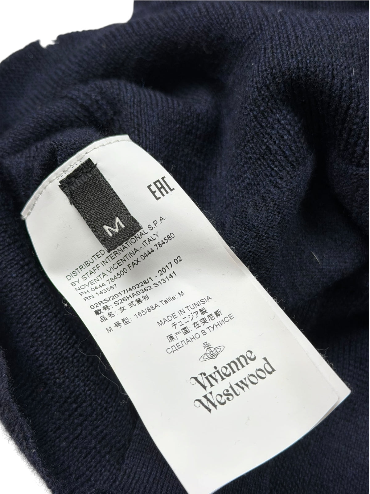 Vivienne Westwood Navy Bea Cardigan Cropped Jumper Women's M