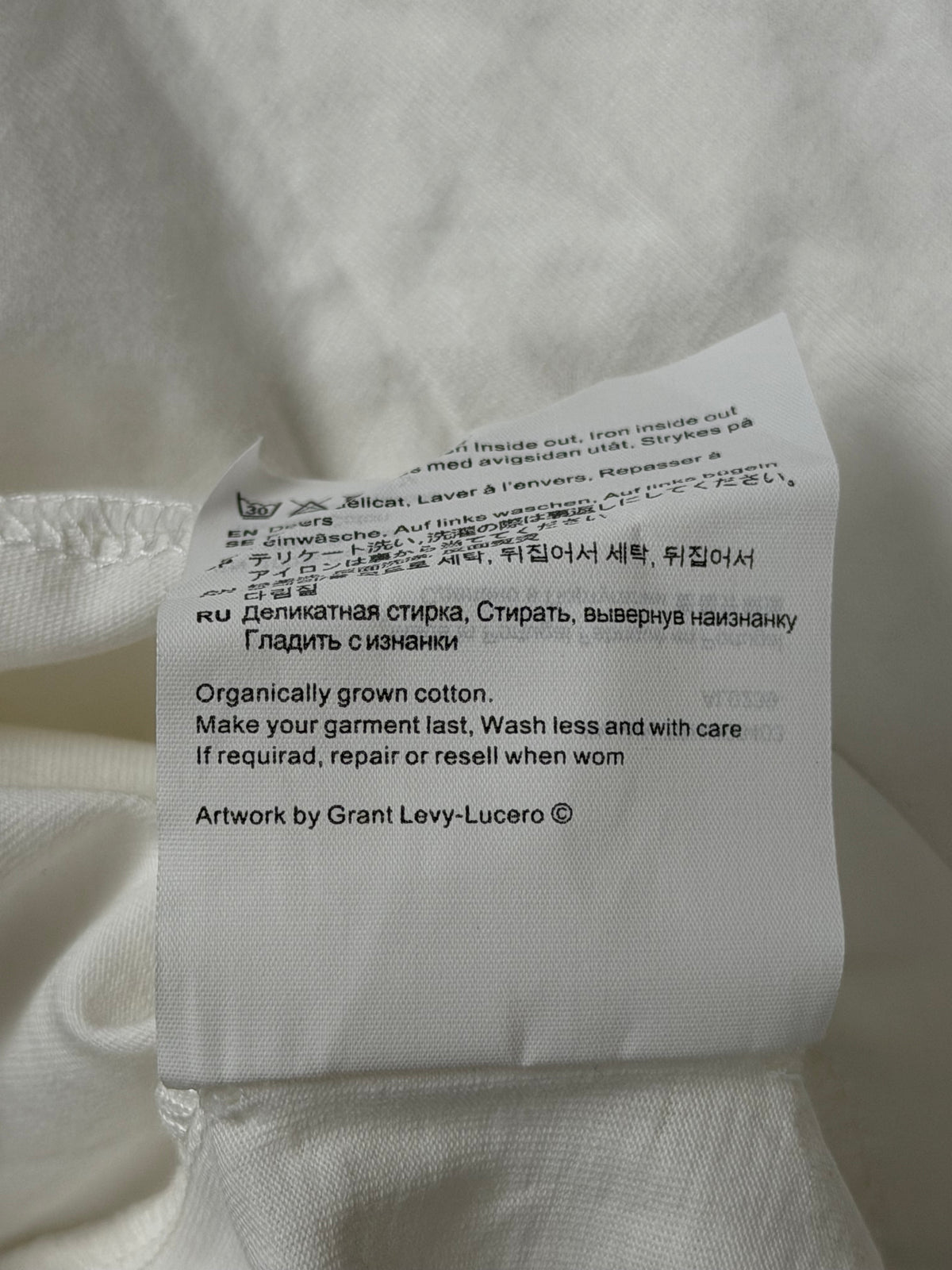 Acne Studios Printed T-Shirt Exford Face teddy Bear Mens M Optic White
