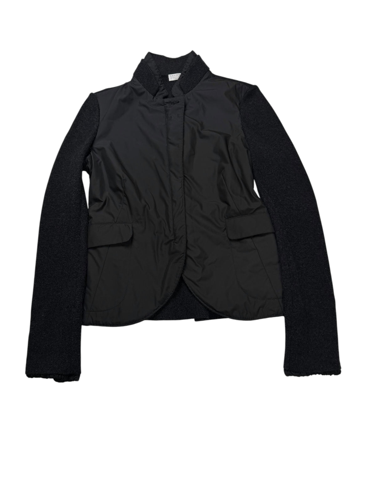 Brunello Cucinelli Hybrid Jacket Cashmere Nylon Black & Grey Women's M IT42
