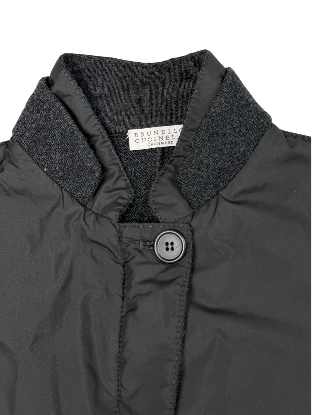 Brunello Cucinelli Hybrid Jacket Cashmere Nylon Black & Grey Women's M IT42