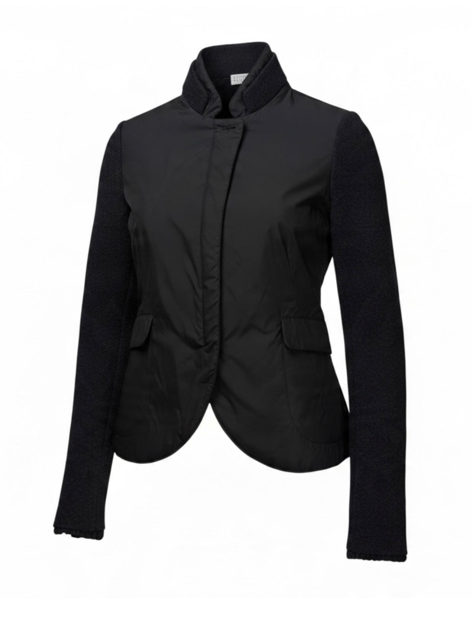 Brunello Cucinelli Hybrid Jacket Cashmere Nylon Black & Grey Women's M IT42