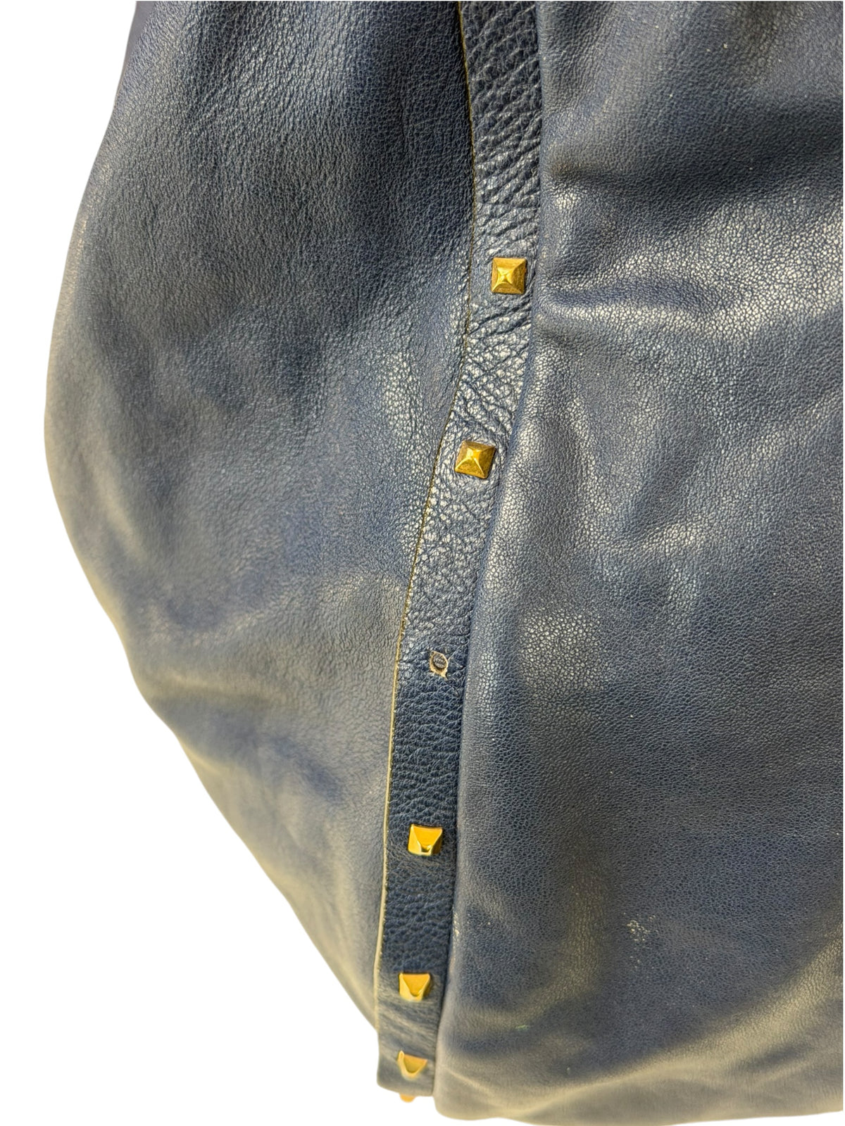 Marc Jacobs Blue Leather Hobo Handbag Gold Hardware Lock