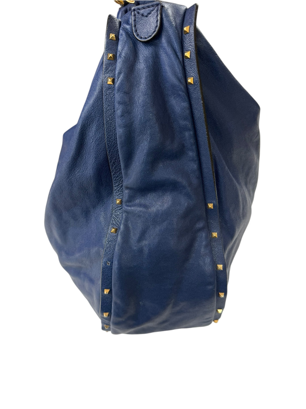Marc Jacobs Blue Leather Hobo Handbag Gold Hardware Lock