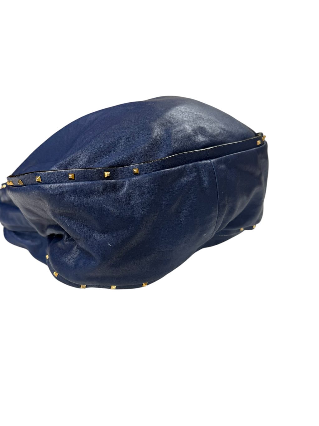 Marc Jacobs Blue Leather Hobo Handbag Gold Hardware Lock