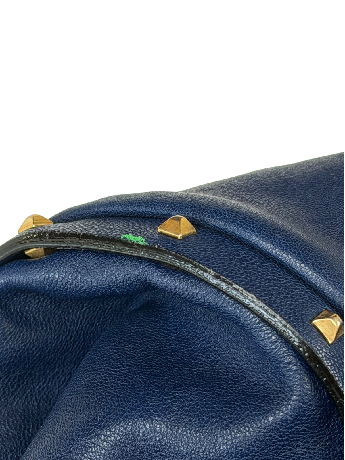 Marc Jacobs Blue Leather Hobo Handbag Gold Hardware Lock